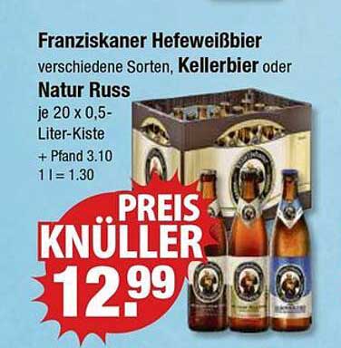 Franziskaner Hefeweißbier – verschiedene Sorten, Kellerbier oder Natur Russ