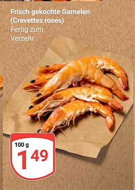 Frisch gekochte Garnelen (Crevettes roses) - Fertig zum Verzehr