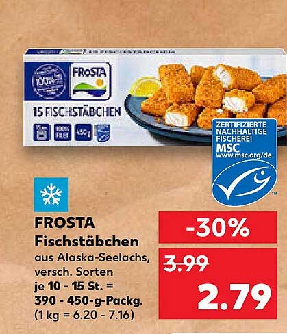 FROSTA Fischstäbchen aus Alaska-Seelachs, 15 Stück, verschiedene Sorten