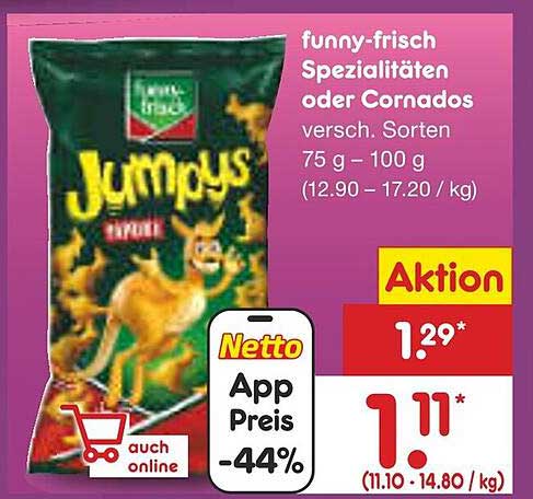funny-frisch Spezialitäten oder Cornados 75 g - 100 g