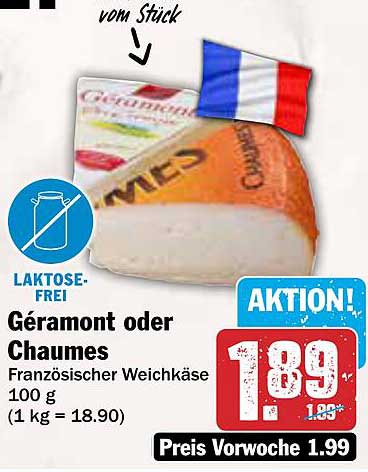 Géramont oder Chaumes - Französischer Weichkäse 100 g