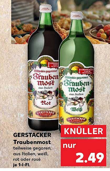 GERSTACKER Traubenmost Rot und Weiß aus Italien - nur 2,49 €