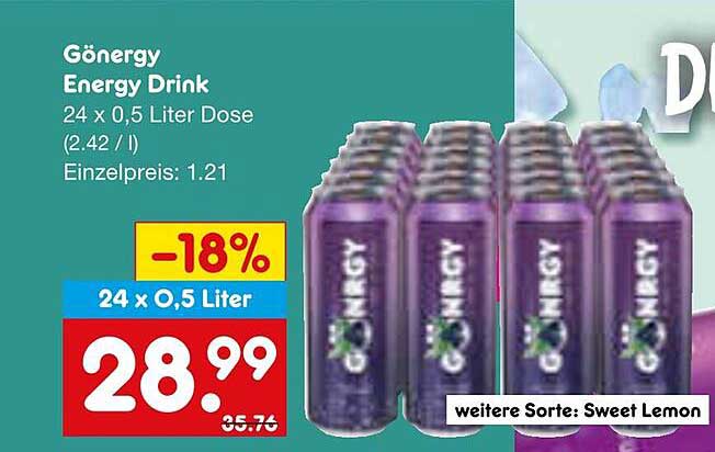 Gönergy Energy Drink 24 x 0,5 Liter Dose
