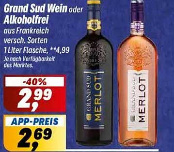 Grand Sud Wein oder Alkoholfrei aus Frankreich – 1 Liter Flasche