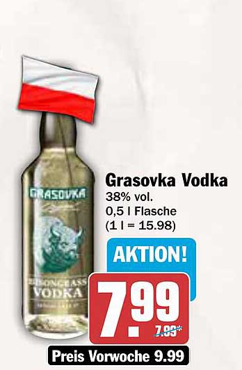 Grasovka Vodka 0,5 l Flasche – Aktion!