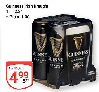 Guinness Irish Draught 4 x 440 ml