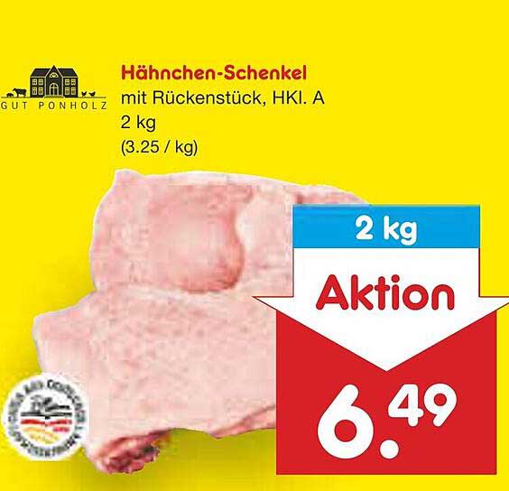 Hähnchen-Schenkel mit Rückenstück, HKI. A, 2 kg