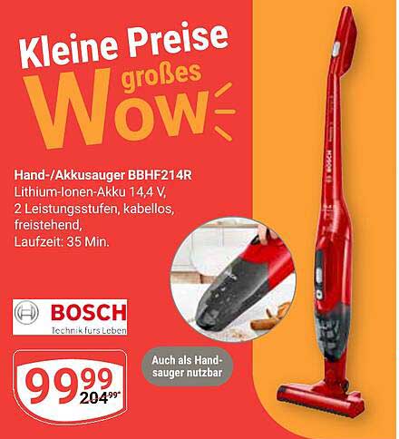 Hand-/Akkusauger BBHF214R von Bosch