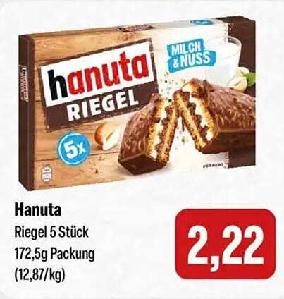 Hanuta Riegel 5 Stück - Milch & Nuss