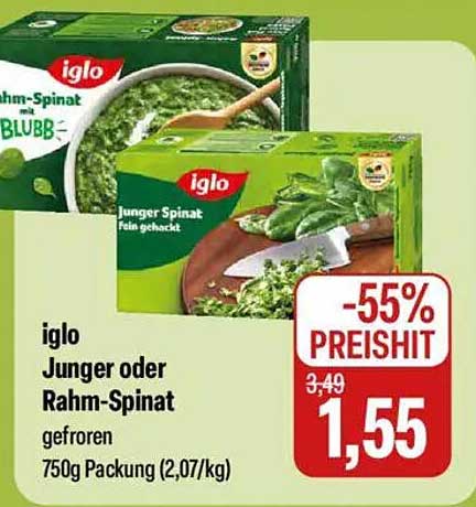 iglo Junge oder Rahm-Spinat, gefroren - 750g