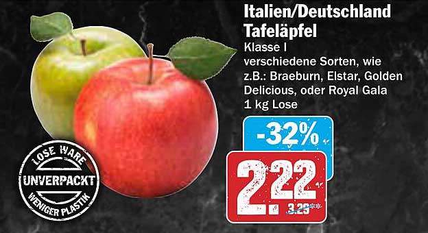 Italien/Deutschland Tafeläpfel - Klasse I, 1 kg Lose