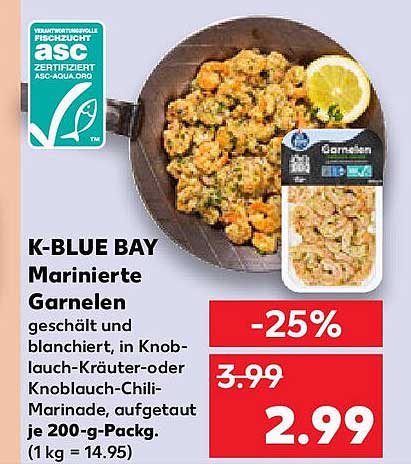K-BLUE BAY Marinierte Garnelen, 200-g-Packung
