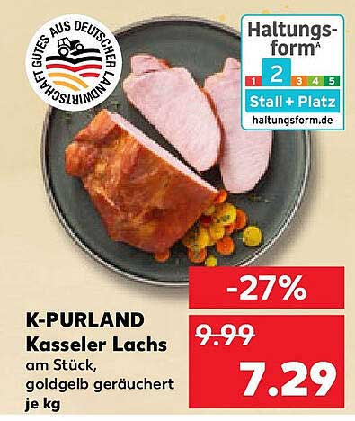 K-PURLAND Kasseler Lachs am Stück, goldgelb geräuchert je kg