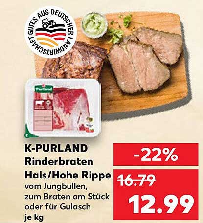 K-PURLAND Rinderbraten Hals/Hohe Rippe vom Jungbullen – 22% Rabatt