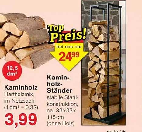 Kaminholz Hartholzmix im Netzsack - ideal für gemütliche Abende