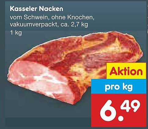 Kasseler Nacken vom Schwein, ohne Knochen, vakuumverpackt, ca. 2,7 kg