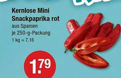 Kernlose Mini Snackpaprika rot aus Spanien