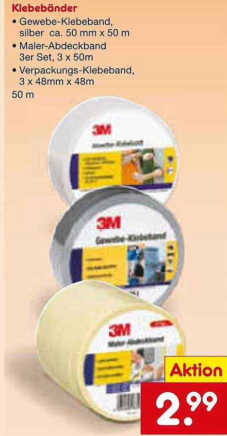 Klebebänder 3M - Set bestehend aus Gewebe-, Maler- und Verpackungs-Klebeband