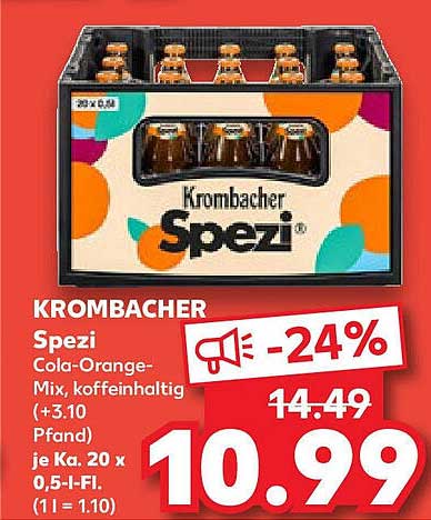 Krombacher Spezi Cola-Orange-Mix, koffeinhaltig im Kasten
