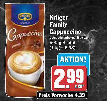 Krüger Family Cappuccino 500 g Beutel - verschiedene Sorten