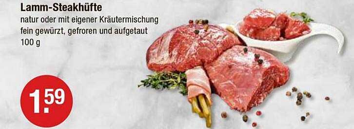 Lamm-Steakhüfte natur oder mit eigener Kräutermischung