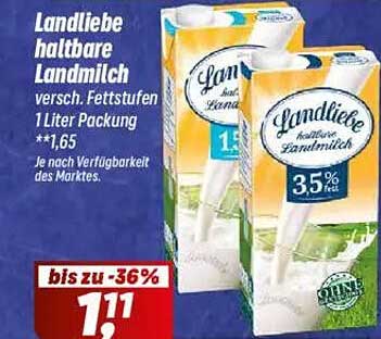 Landliebe haltbare Landmilch 1 Liter Packung