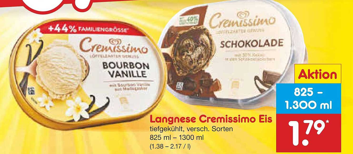 Langnese Cremissimo Eis - Bourbon Vanille und Schokolade