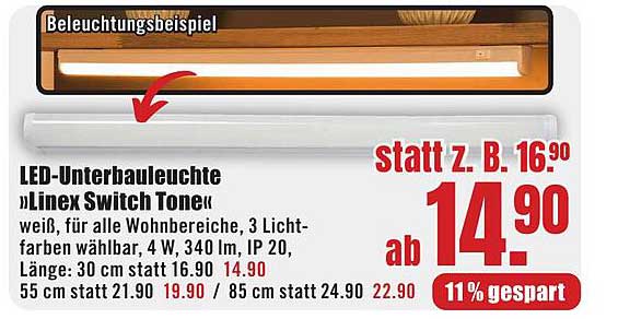 LED-Unterbaulampe »Linex Switch Tone«