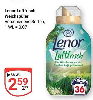 Lenor Luftfrisch Weichspüler – verschiedene Sorten, 36 WL