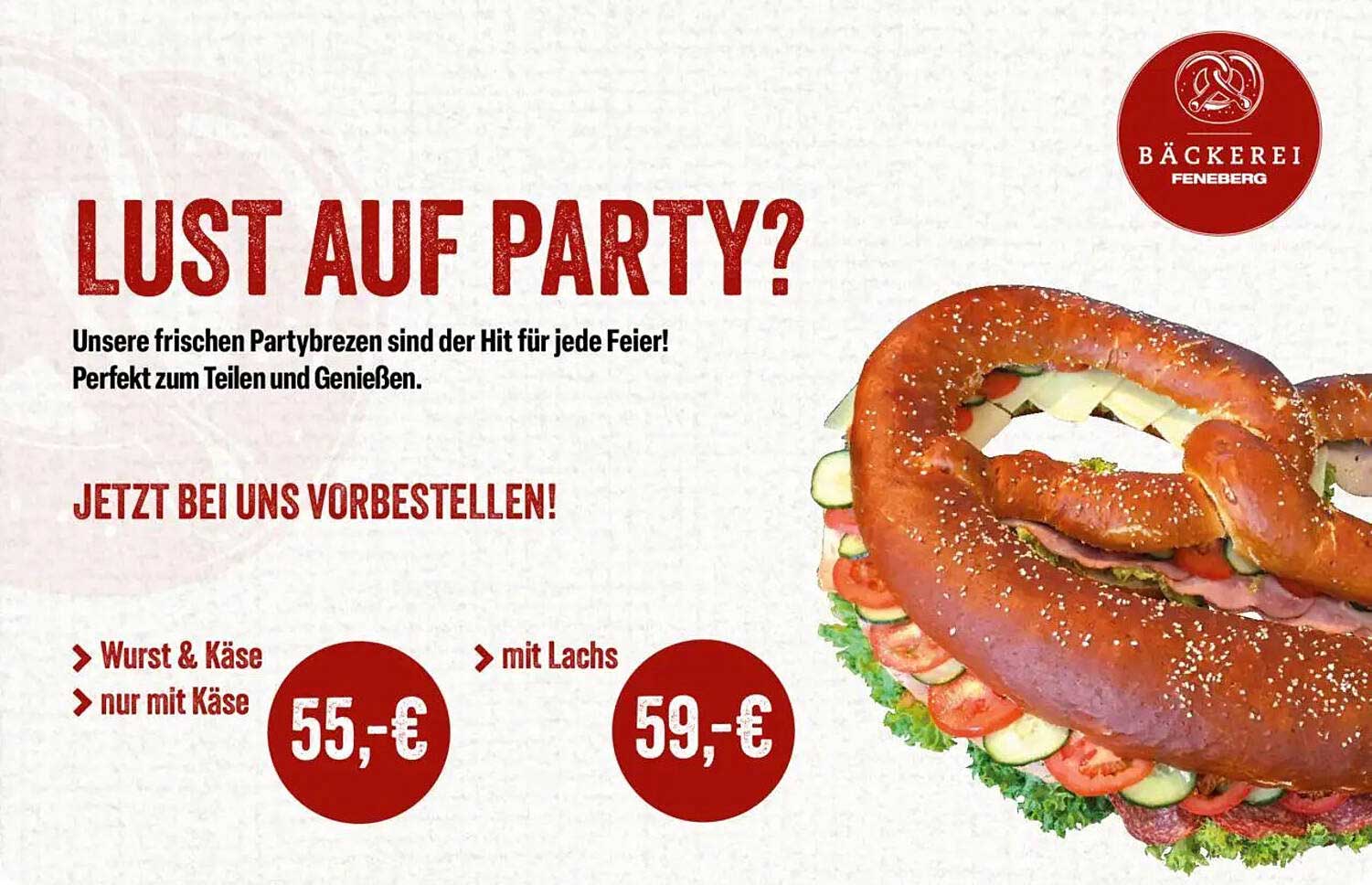 Lust auf Party? Frische Partybrezen von Bäckerei Feneberg