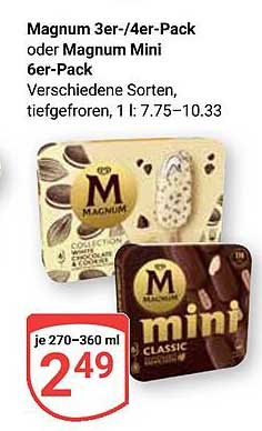 Magnum 3er-/4er-Pack oder Magnum Mini 6er-Pack - verschiedene Sorten