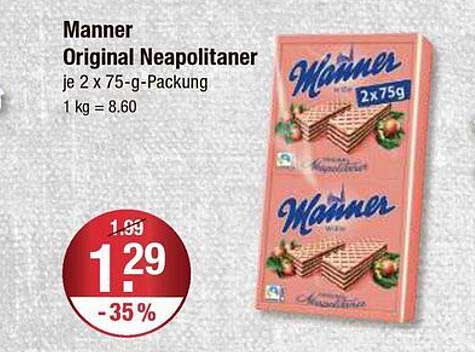 Manner Original Neapolitaner - 2 x 75 g-Packung