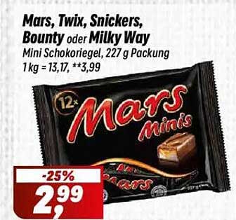 Mars Mini Schokoriegel 227 g - Perfekte Schlankmachung mit 25% Rabatt