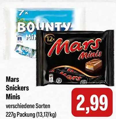 Mars und Snickers Minis - verschiedene Sorten in 227g Packung