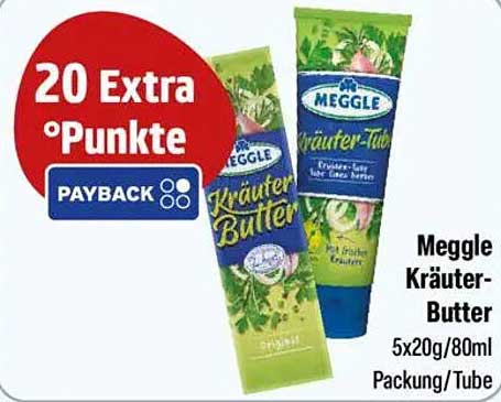 Meggle Kräuter-Butter 5x20g/80ml Packung/Tube