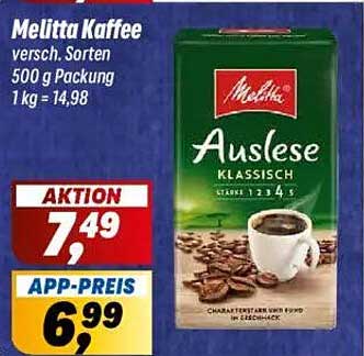 Melitta Kaffee Auslese, 500 g Packung