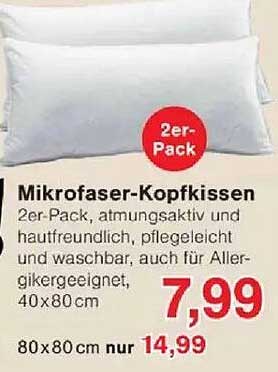 Mikrofaser-Kopfkissen 2er-Pack