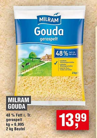 MILRAM Gouda geraspelt 2 kg