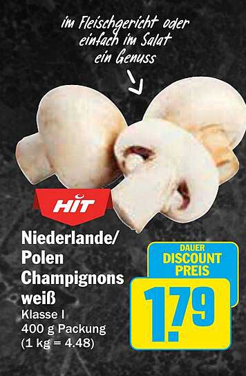 Niederlande/Polen Champignons weiß 400 g