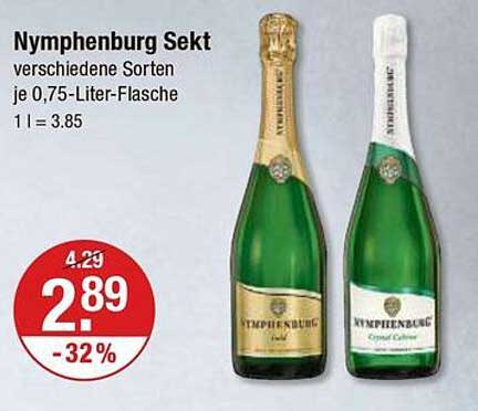 Nymphenburg Sekt verschiedene Sorten je 0,75-Liter-Flasche