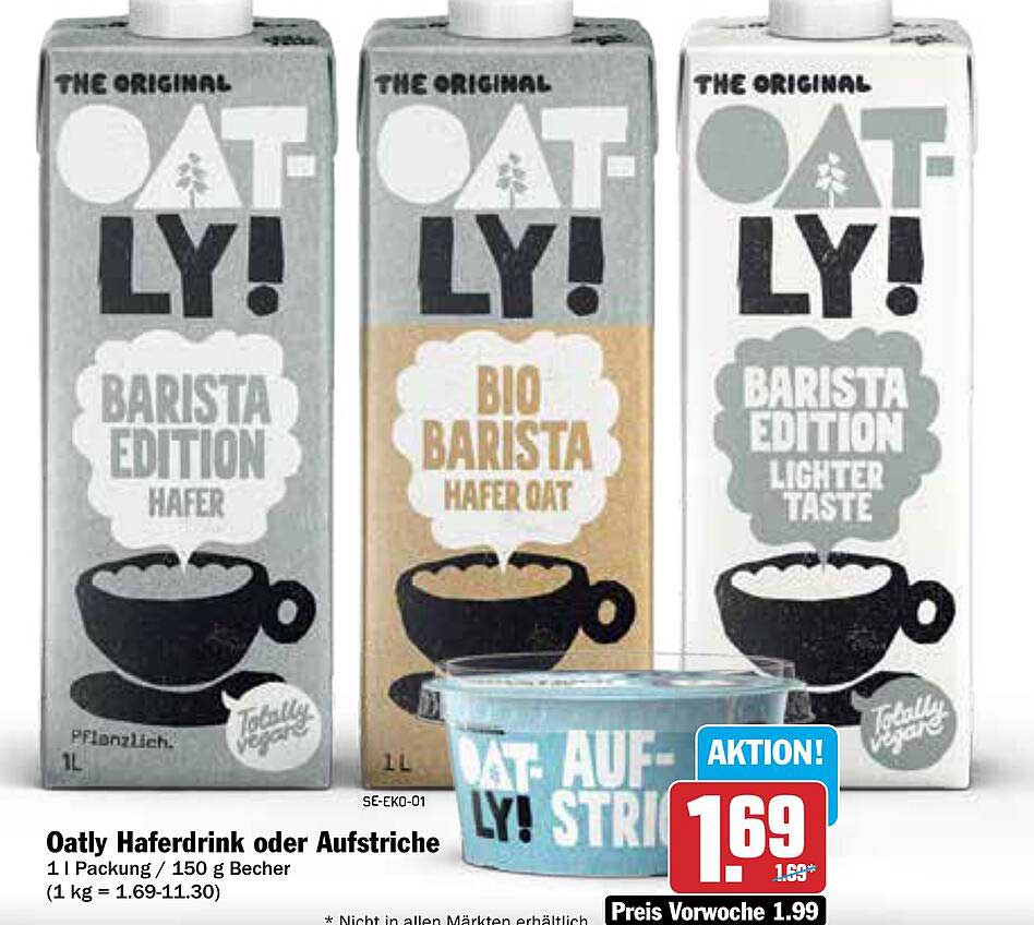 Oatly Haferdrink oder Aufstriche - Jetzt im Angebot!