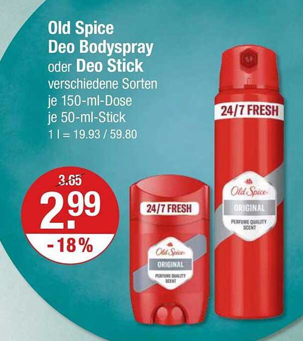 Old Spice Deo Bodyspray oder Deo Stick - verschiedene Sorten