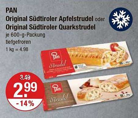 PAN Original Südtiroler Apfelstrudel oder Quarkstrudel, 600-g-Packung