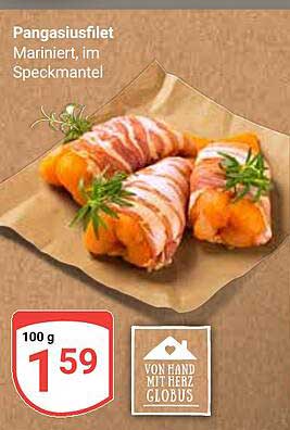 Pangasiusfilet mariniert, im Speckmantel