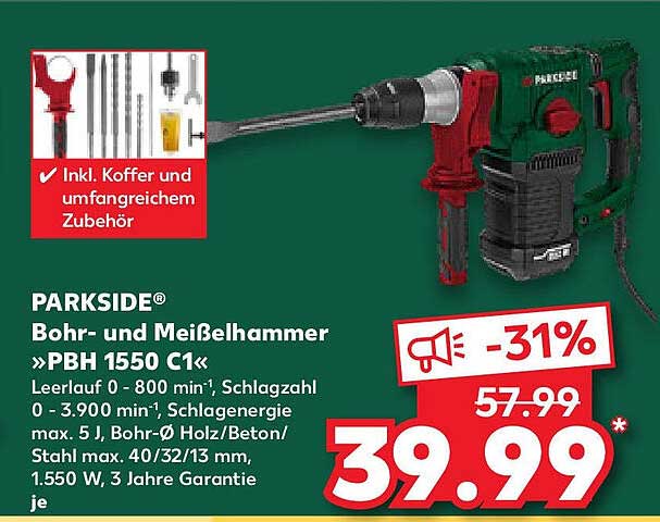 PARKSIDE® Bohr- und Meißelhammer »PBH 1550 C1«