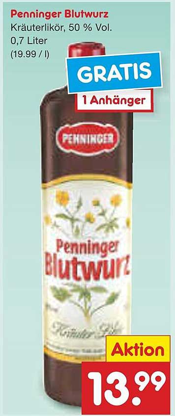 Penninger Blutwurz Kräuterlikör, 50 % Vol, 0,7 Liter