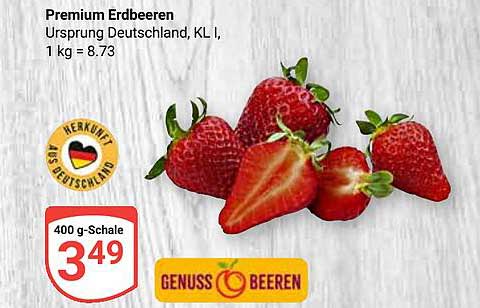 Premium Erdbeeren 400 g - Genuss aus Deutschland