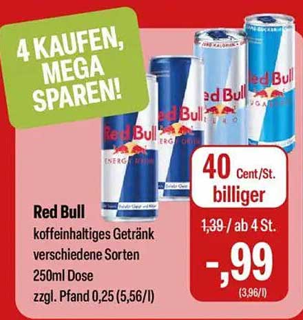 Red Bull koffeinhaltiges Getränk verschiedene Sorten 250ml Dose