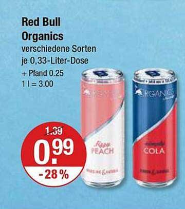 Red Bull Organics verschiedene Sorten je 0,33-Liter-Dose