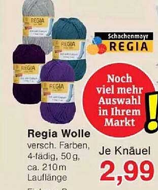 Regia Wolle - Je Knäuel nur 2,99 €!